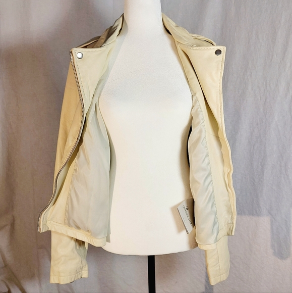 Goosecraft ivory leather biker jacket,  XL, NWT - Picture 3 of 10